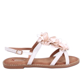 Amaur Beige sandaler med sarte blomster