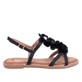 Amaur Sorte sandaler med sarte blomster