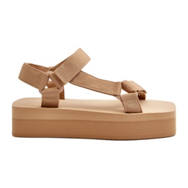 Ideal Shoes Platformsandaler til kvinder, beige