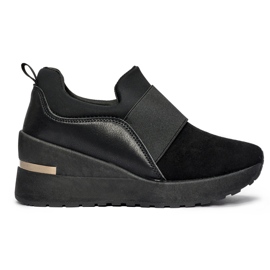 Sorte wedge sneakers til kvinder