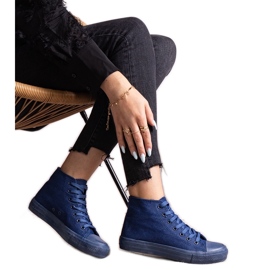 Raffie denim high-top sneakers blå