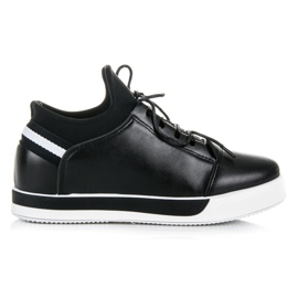 Ideal Shoes Sorte sportssko med snøre