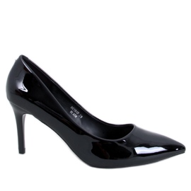 Charlotte Black patent stilet pumps sort