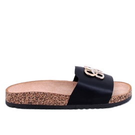 Ibanei Sorte korkflip-flops med rhinsten