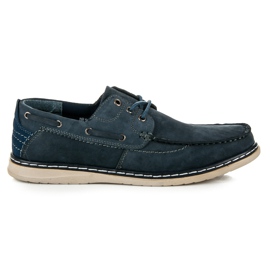 New Age Loafers med snøre blå