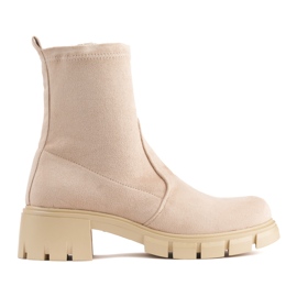 Beige damestøvler