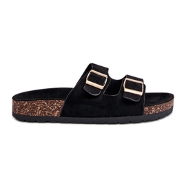 Slip-on sandaler til kvinder på korksål Sort Cortina