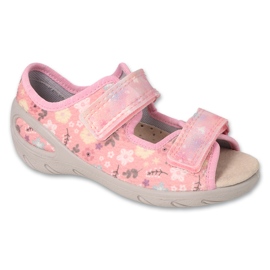 Befado børnesandaler med velcro, læderindsats 063X018, pink lyserød