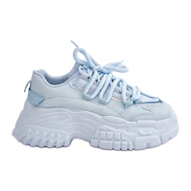 Blå damesneakers på en massiv sål Nevela
