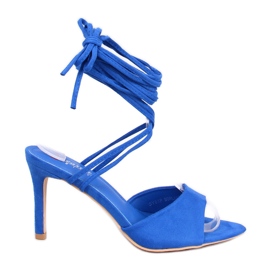 Gennaro Blue højhælede sandaler med snøre blå