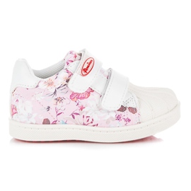 American Club Pigesneakers med blomster lyserød hvid