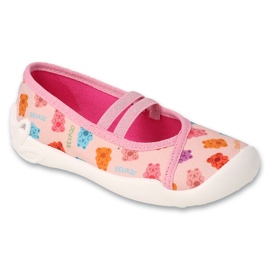Befado børnetøfler 116X330 pink i en bamse lyserød