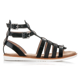 Kylie romerske sandaler sort