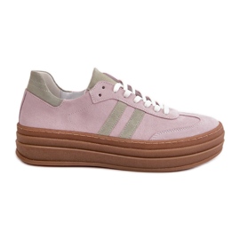 Zazoo N1068S4 Ruskindssneakers til kvinder, lilla