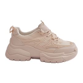 Sportssneakers til kvinder med chunky sål, lys beige Lerista