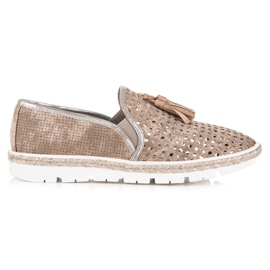Kylie Gennembrudte slipony espadriller brun