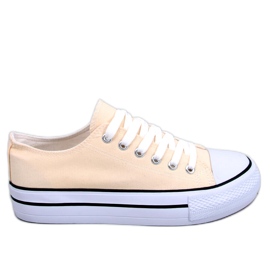 Fargis Beige klassiske sneakers til kvinder
