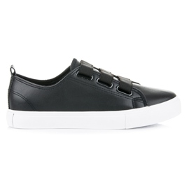 Super Mode Sneakers med elastik sort