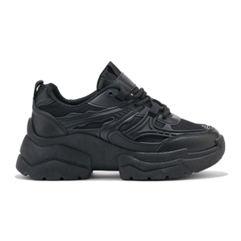 Sorte sneakers med tyk sål