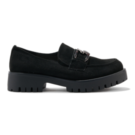 Loafers i sort ruskind til kvinder