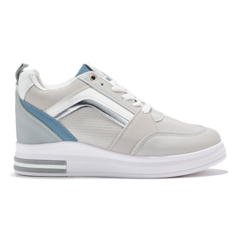 Grå sneakers til kvinder med skjult kile