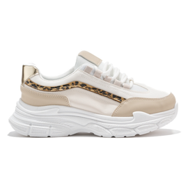 Creme damesneakers beige