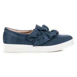 Vices Suede slipons med flæse blå