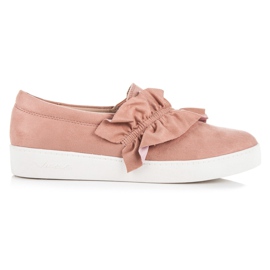 Vices Suede slipons med flæse lyserød