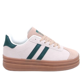 Essa BEIGE/GRØNNE damesneakers