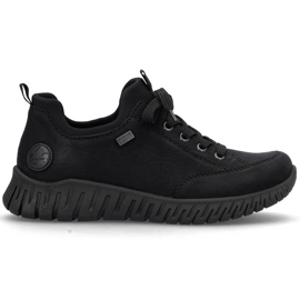 Vandtætte, komfortable sorte slip-on sko til kvinder Rieker M5352-00