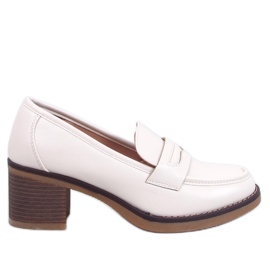 Ramona Beige højhælede loafers