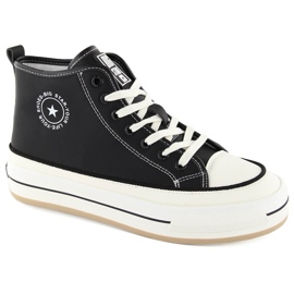 Platformssneakers til kvinder, let isolerede, sorte Big Star OO274062