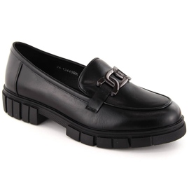 Dame loafers med kæde, sort Potocki 12440