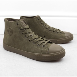 Herre high-top, isolerede kaki sneakers Big Star OO174250 grøn