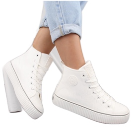 Isolerede high-top sneakers, hvide Big Star OO274788