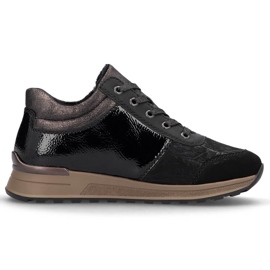 Isolerede sorte sneakers til kvinder Rieker N1407-00