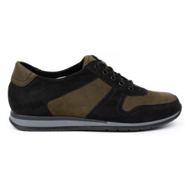 WASAK Herre lædersneakers 0234W, sorte og grønne