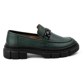 WASAK Slip-on sko til kvinder 706X grøn med en tyk sål