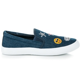 Balada Denim Slipons med lapper blå