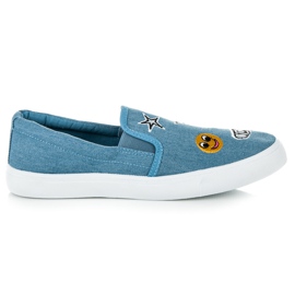 Balada Denim Slipons med lapper blå