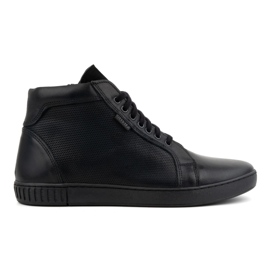 Olivier Herre lædersko, Chelsea støvler, høje sneakers, 427KNT, sort