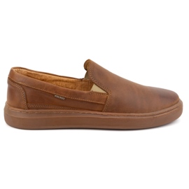 Herre slip-on sko lavet af naturlæder POLBUT 2124 camel brun