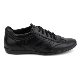 Olivier Herre lædersko, sort, sport style 7004DT, sort