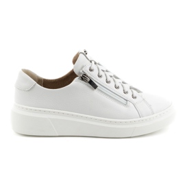 Olivier Dame lædersko, Style 1238 hvide sneakers