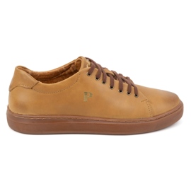 Polbut Herre lædersneakers 2127 rød beige