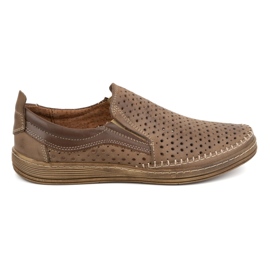 Olivier Mænds gennembrudte slip-on mokkasiner til sommer 590MP, brun