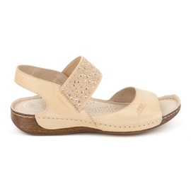 Olivier Dame lædersandaler polske, blød indersål 0546, beige brun