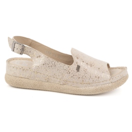 Olivier Dame lædersandaler 1218, beige