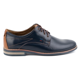KOMODO Elegante herre lædersko 825K, marineblå