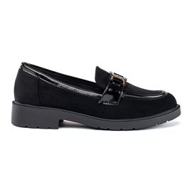 Dame patent loafers med spænde beige